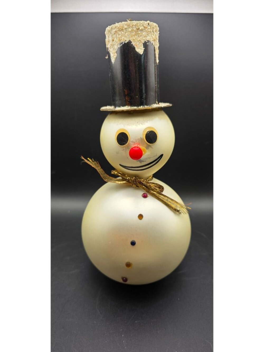 Rare Vtg MCM 8.5" Mercury Glass Snowman Christmas Ornament Figurine West Germany